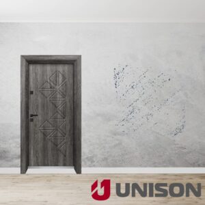 Входна врата UNISON OPTIMA 4558p - Сив Ясен
